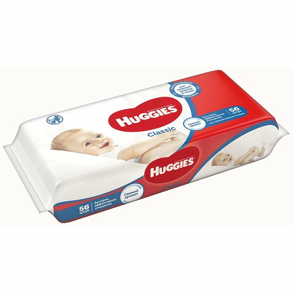 Салфетки детские Huggies Classic 0+, 56 шт.