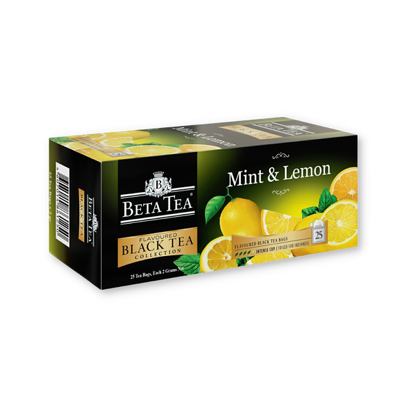Чай Beta пакетированный с мятой и лимоном, 25 шт