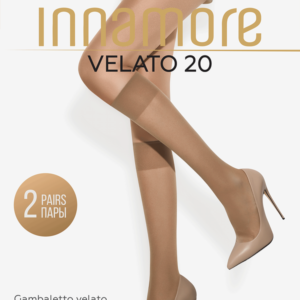Гольфы женские INNAMORE Velato 20 den, miele, 2пары