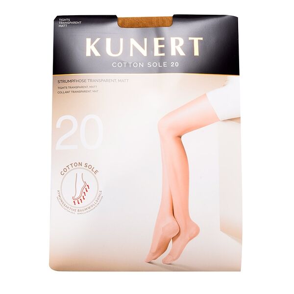 Колготки Kunert Cotton sole женские бежевые, 20 den, размер 1