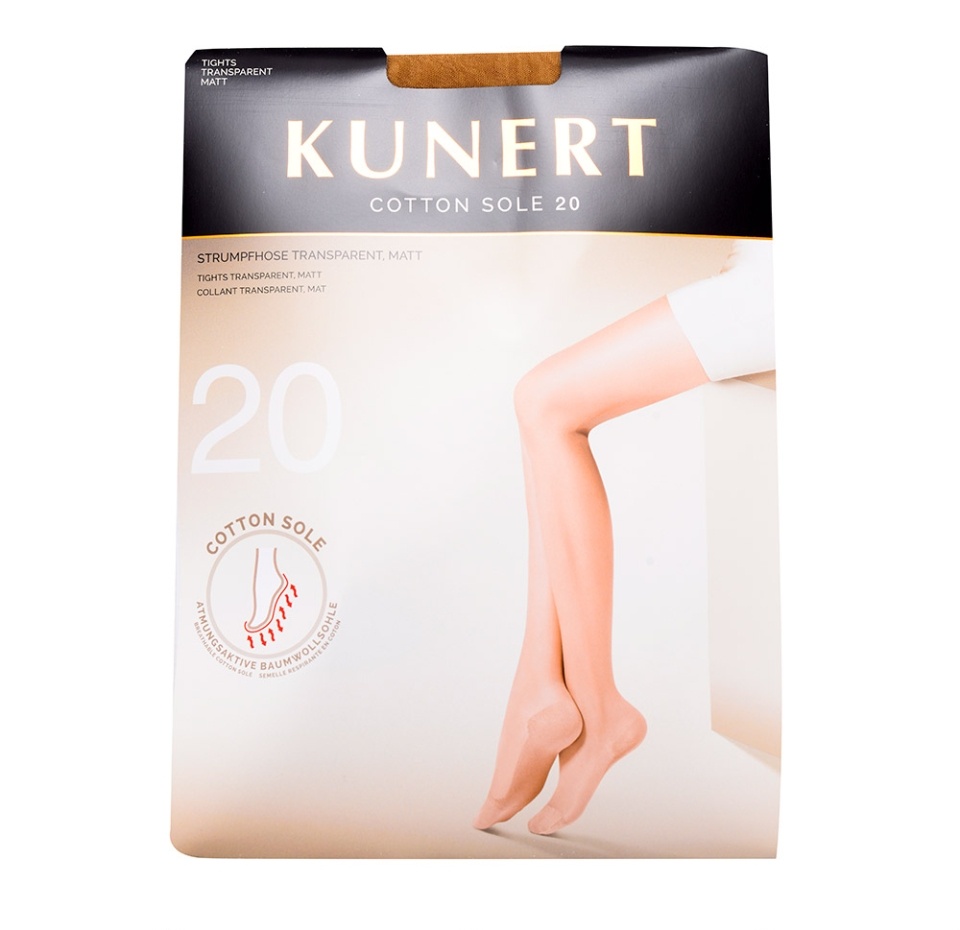 

Колготки Kunert Cotton sole женские бежевые, 20 den, размер 1