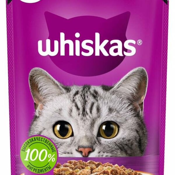 Whiskas пауч для кошек (желе) Курица и индейка