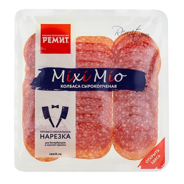 Колбаса сырокопченая Ремит Mixi Mio ассорти, нарезка 100 г