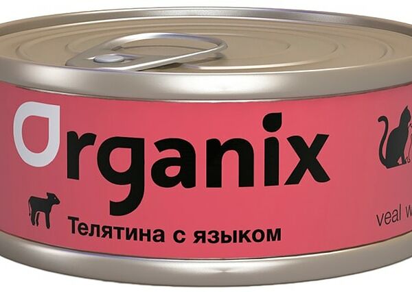 Влажный корм для кошек Organix с телятиной и языком 100г