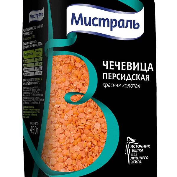 Чечевица колотая Персидская Мистраль красная