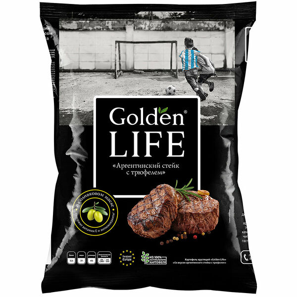 Чипсы Golden Life аргентинский стейк с трюфелем, 90г