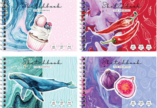 

Скетчбук ARTSPACE Your dreams А6, 60 листов в ассортименте