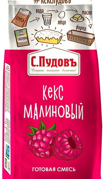 Смесь готовая С.Пудовъ Кекс малиновый 300г