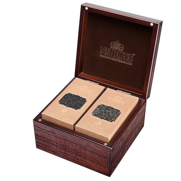Подарочный чайный набор - Чай индийский черный листовой Nargis, Ассам (TGFOP1) и Дарджилинг (SFTGFOP1)