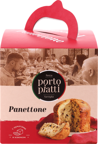 

Панеттоне Porto Piatti с цукатами и изюмом, 500г