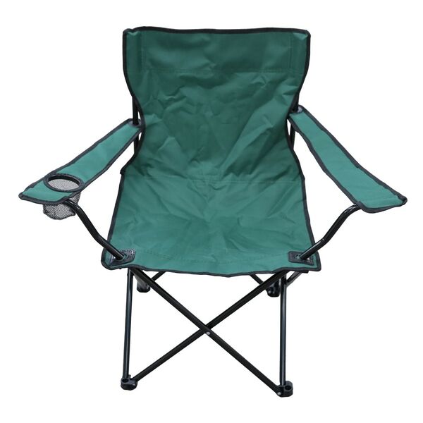 Стул складной Туристический с подстаканниками, 50х50х43/80 см, зеленый