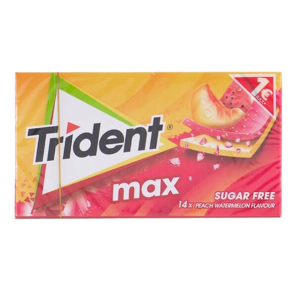 Жевательная резинка Trident без сахара со вкусом арбуза и персика