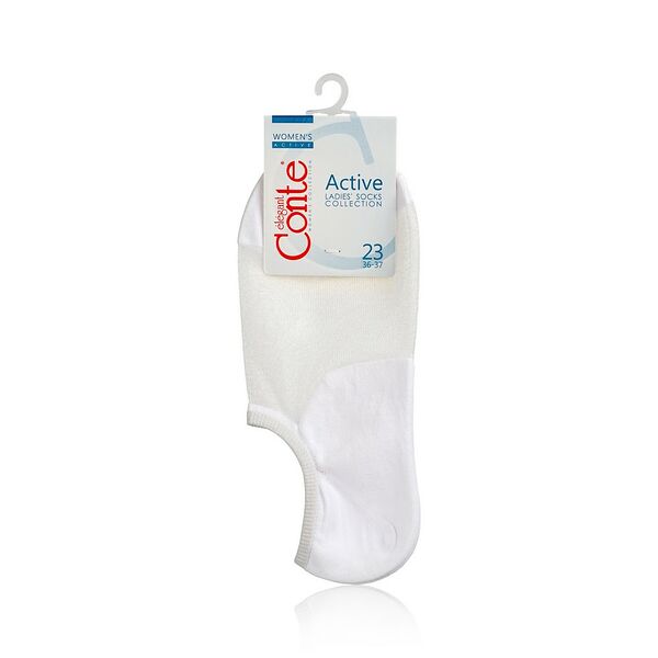 Женские носки Conte Active 18С-4СП трикотажные , ультракороткие , р.23 , белые