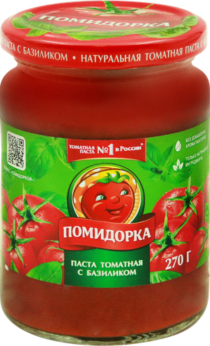 

Паста томатная с базиликом Помидорка 270 г
