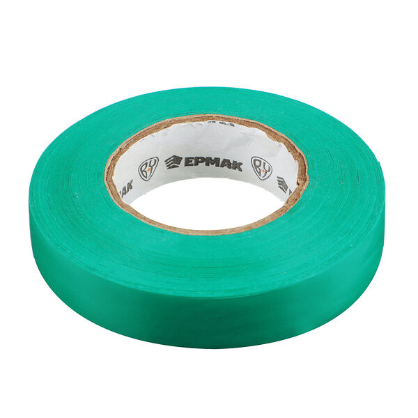 Ермак изолента пвх в/с зеленая, шир. 15+-2мм, 20м, толщ 0,15мм