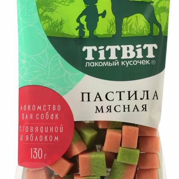 Лакомство для собак TiTBiT Пастила мясная с говядиной и яблоком 130 г