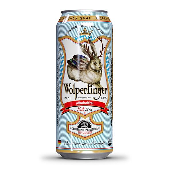 Пиво светлое безалкогольное Wolpertinger фильтрованное, пастеризованное Furstlich Furstenbergische Brau 0.5л, Германия
