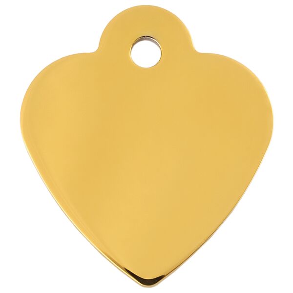 Адресник для кошек и собак Сердце малое, 2,5x2,6 см, золотое
