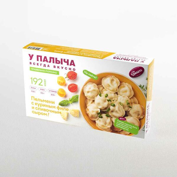 Пельмени с куриным филе и сливочным сыром 450 г