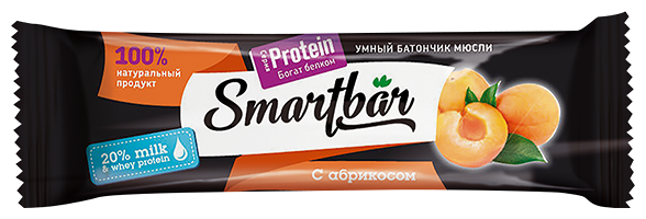 Батончик протеиновый Smartbar Protein в белой глазури с абрикосом