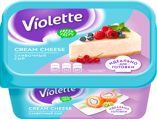 Сыр творожный Violette Cream cheese Сливочный 60% 400 г