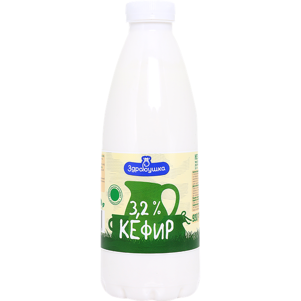 Кефир жир. 3.2% пэт/бут вес 0.93л Здравушка(Борисов)
