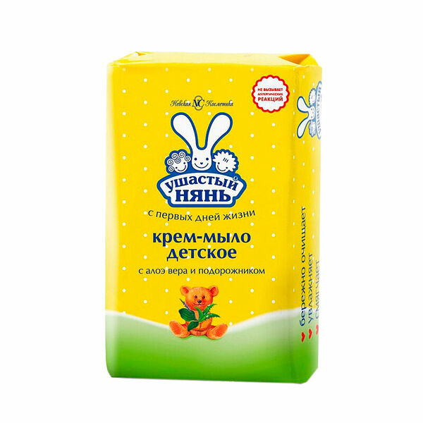 Крем-мыло Ушастый Нянь Детское с Алоэ Вера и Подорожником 90 г
