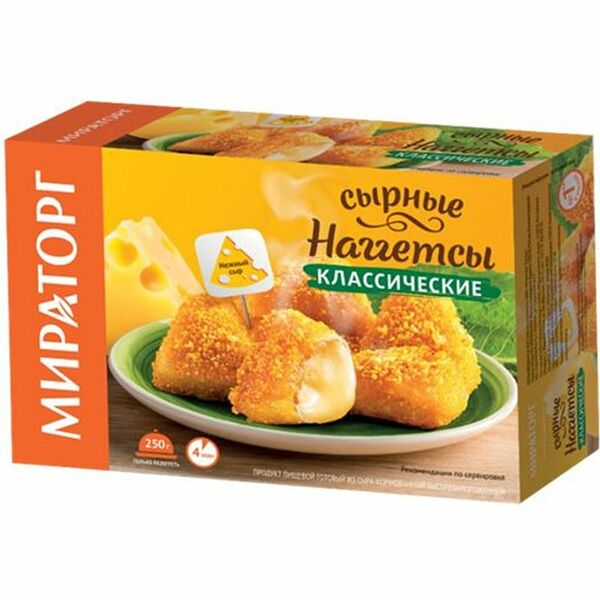Наггетсы Мираторг Классические сырные замороженные, 250г