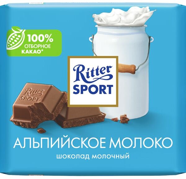 Шоколад Ritter Sport Молочный Альпийское молоко 100г