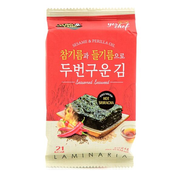 Морская капуста Nori Land со вкусом соуса Шрирача 4г, Республика Корея