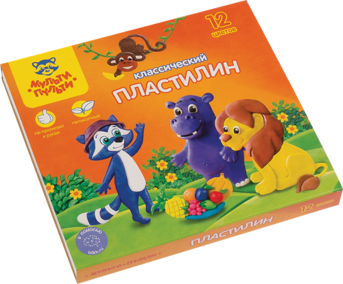 

Пластилин Рельеф-центр Мульти-Пульти 12цветов со стеком