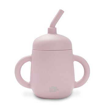 Набор посуды Interbaby кружка-непроливайка и трубочка из силикона цвет темно-розовый, Испания