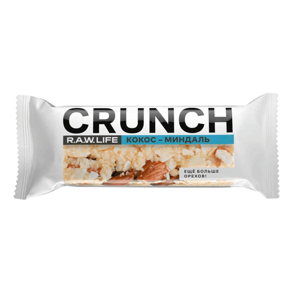 Батончик ореховый R.A.W. Life Crunch с кокосом и миндалем 
