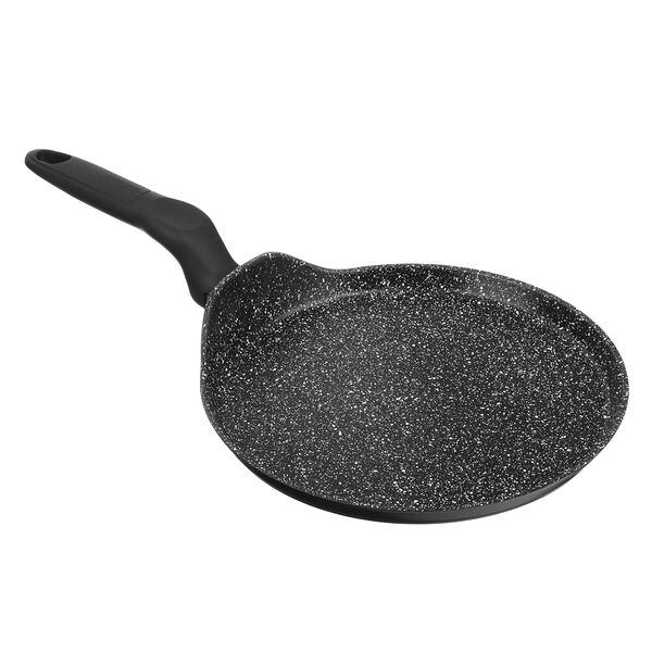 Сковорода литая блинная Satoshi стоун  d24см, антипригарное покрытие мрамор, индукция