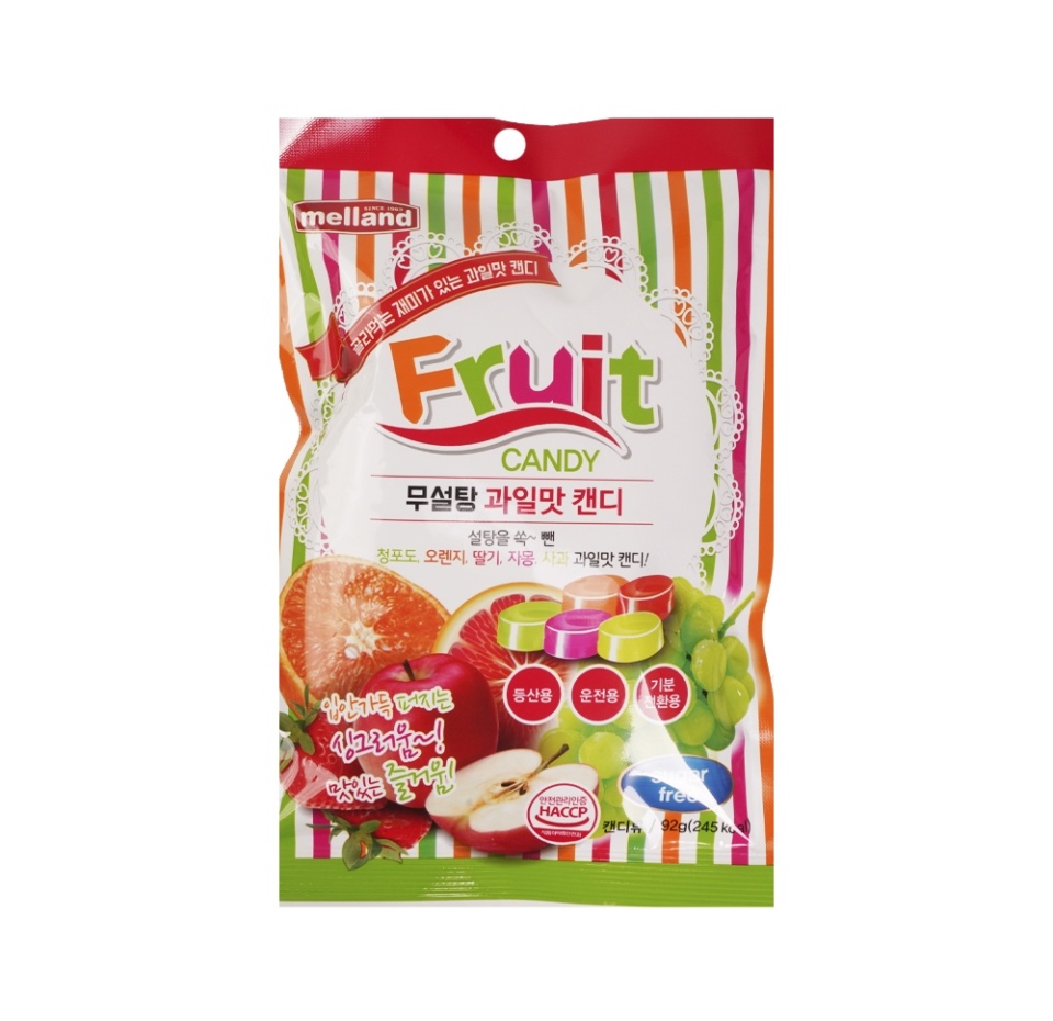 

Карамель со вкусом зеленого винограда, апельсина, клубники, грейпфрута, яблока без сахара Melland 92 г, Южная Корея