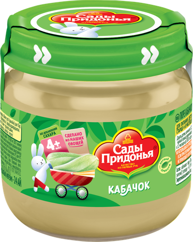 

Пюре овощное Сады Придонья кабачок с 4 месяцев 80 г