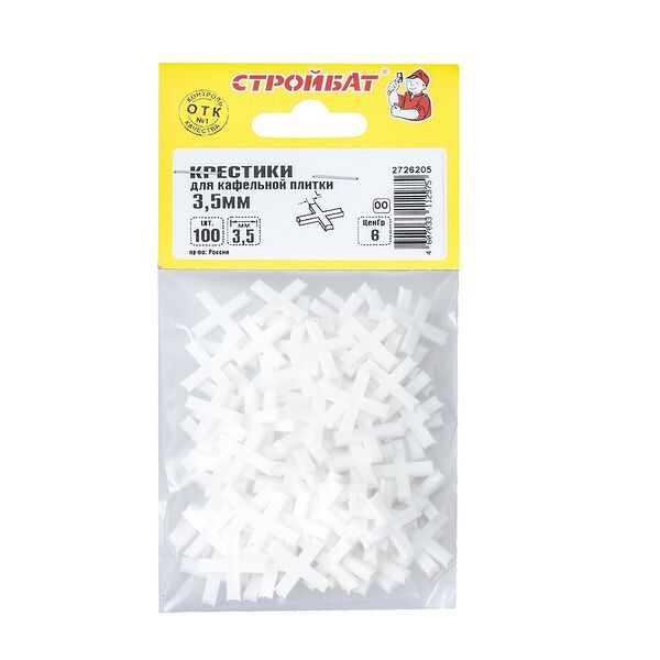 Крестики для плитки, 3,5 мм, 100 шт СТРОЙБАТ