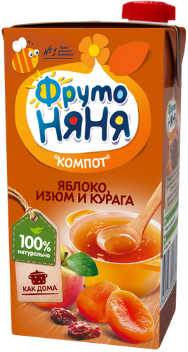 

Компот ФрутоНяня яблоко-изюм-курага с 6 месяцев, 500 мл
