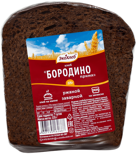 

Хлеб Экохлеб Бородино Прима, нарезка 225 г