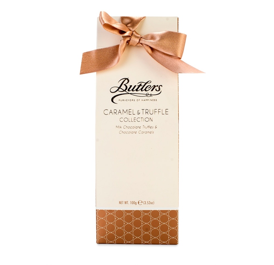 

Шоколадные конфеты Butlers Milk Chocolate Truffles and Chocolate Caramels в золотой упаковке 100 г