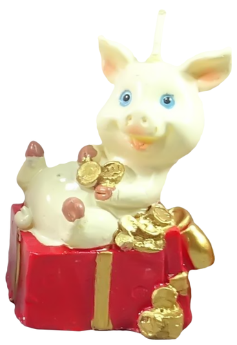 

Свеча Homeclub Денежная свинка, дизайн в ассортименте, 1 шт 49 гр