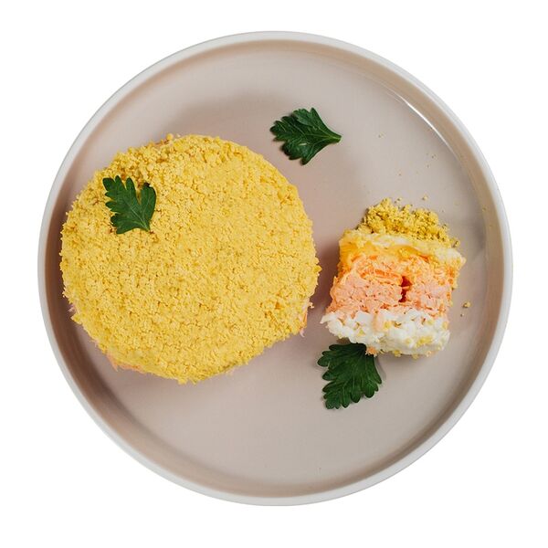 Салат Мимоза с лососем атлантическим (семгой) от бренд-шефа АВ, вес