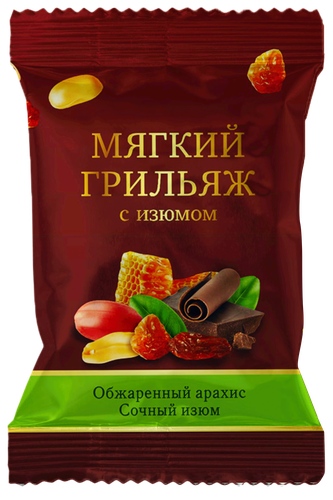 

Конфеты Пермская КФ Мягкий грильяж с изюмом 500 г