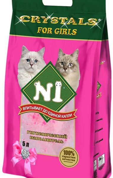 Наполнитель для кошачьего туалета Наполнитель №1 For Girls силикагелевый розовый 5л