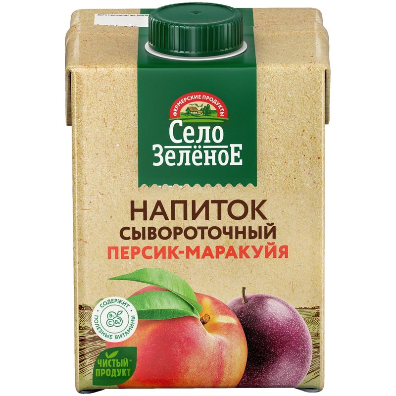 

Сывороточный напиток Село Зелёное персик-маракуйя 500 мл