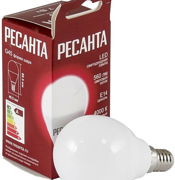 Лампа светодиодная Ресанта E14 7Вт
