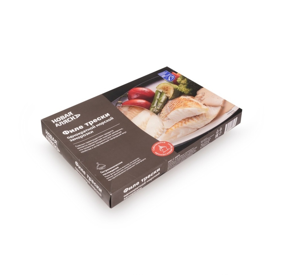 

Треска атлантическая Новая аляска Филе без кожи без костей 600 г