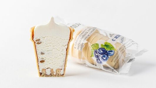 Мороженое пломбир с изюмом в вафельном стаканчике (Продукт замороженный) 70г
