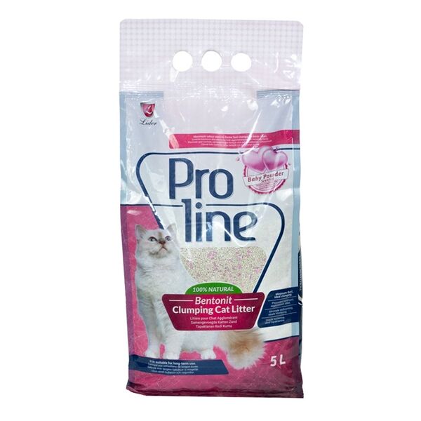 Наполнитель для кошачьего туалета Proline бентонитовый с ароматом детской присыпки 5 л