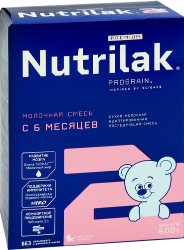 

Смесь молочная сухая Nutrilak Premium 2 адаптированная последующая с 6 месяцев 600 г